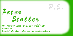 peter stoller business card